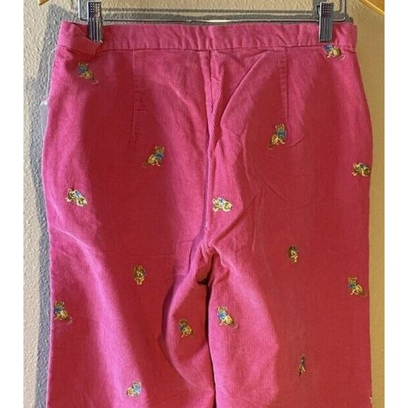 COPY - Vintage 90s J.G. Hook Corduroy Pants Size 10 Pink Embroidered Cat High R… - Picture 8 of 9